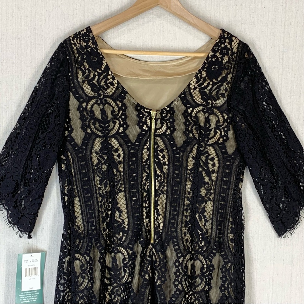 RN‎ Studio~NWT~Women's Elegant Black Lace Party/Cocktail Midi Dress~Sz 10P - Picture 8 of 15